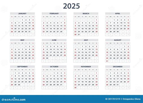 Calendar Planner for 2025. Calendar Template for 2025. Corporate and ...