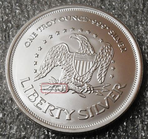 Liberty A - Mark Medallion Round {unc} One Troy Ounce. 999 Pure Fine ...