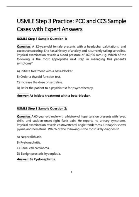 USMLE Step 3 Practice: PCC and CCS Sample Cases with Expert Answers ...