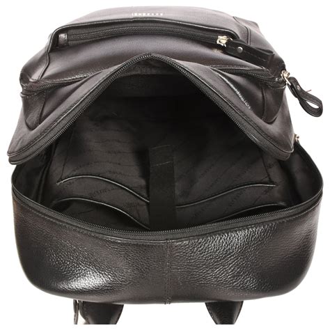 Sassora Genuine Leather Black Medium Laptop Backpack