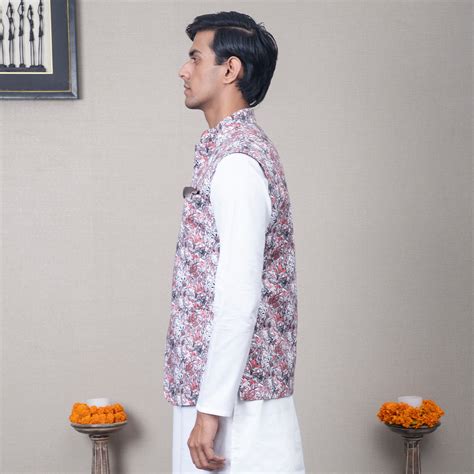 Yug Abstract Print Nehru Jacket – Minizmo