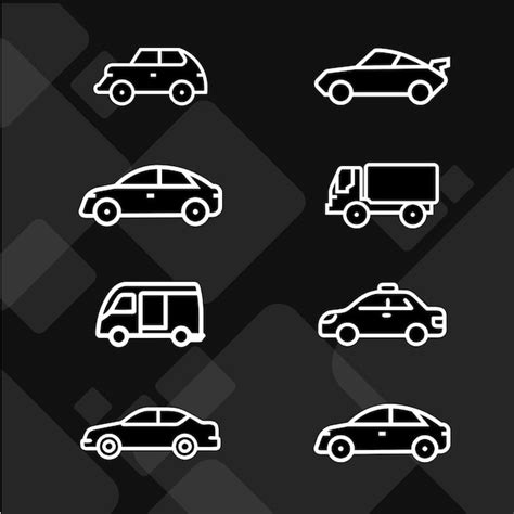 Car line w recoveredvehicle traffic of transport car white silhouette ...
