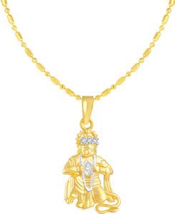 Virina Hanuman Gold-plated Cubic Zirconia Brass Pendant Price in India ...