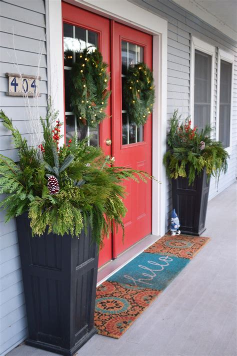 DIY Holiday Porch Pot Tutorial front porch decor, christmas decor