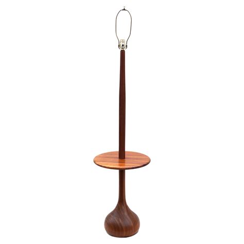 Danish Modern Bulbous Base Teak Floor Lamp at 1stDibs