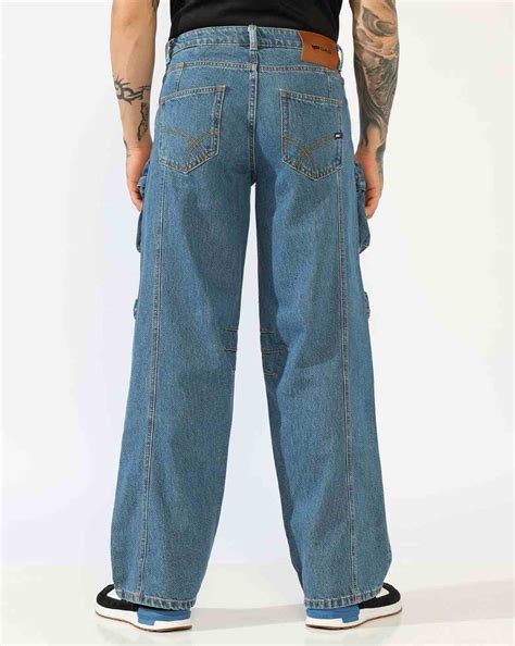Men's Mid-Rise Multi-Pocket Utility Cargo Jeans