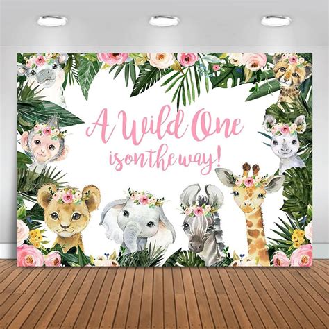 Buy Mocsicka Safari Baby Shower Backdrop Jungle Baby Shower Background ...
