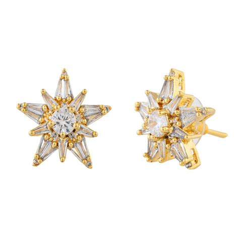Sparkling Elegance Radiant Starburst American Diamond Stud Earrings ...