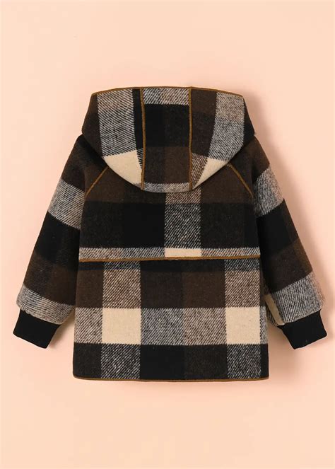 Shop Online Boys Brown Full-Sleeve Checkered Jacket at ₹1438