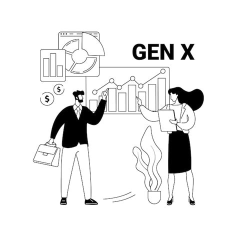 Generation x abstract concept vector illustration middle age parents ...