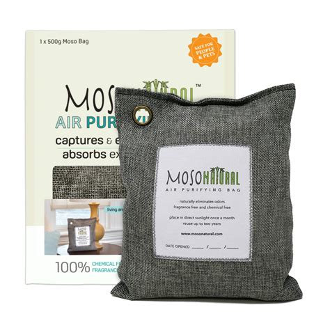 MOSO NATURAL Air Purifying Bag 500g Charcoal Color Naturally Removes ...