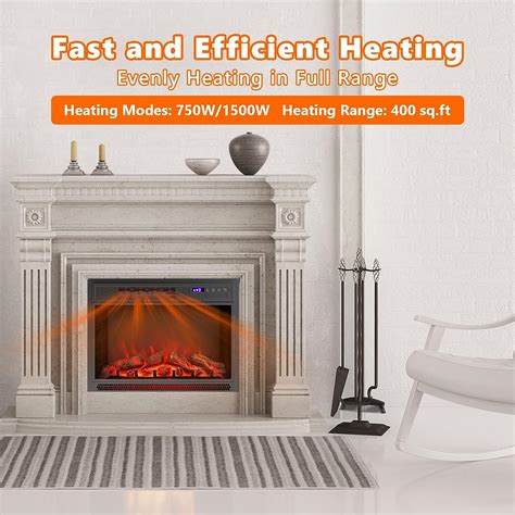 Buy ARLIME 25 Inch Electric Fireplace Inserts in-Wall Recessed and ...