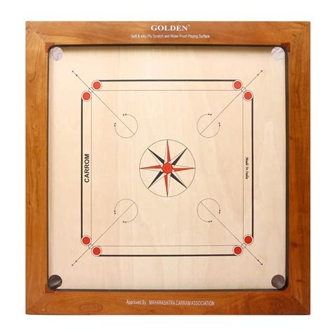 KD Sports Golden Carrom Board Champion Antique Indoor Board Game ...