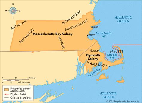 Massachusetts Colonial Map