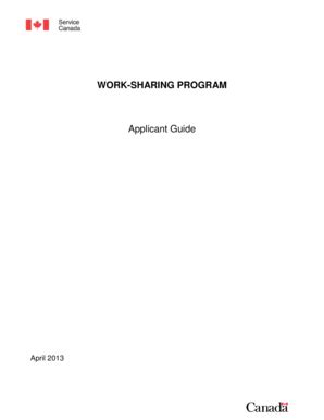 Fillable Online servicecanada gc Work-Sharing Applicant Guide - Service ...