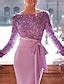 Mermaid Sequin Evening Gown Elegant Dress Formal Wedding Reception ...