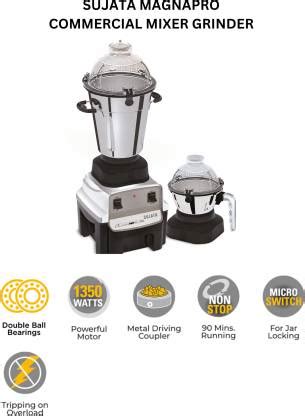 SUJATA MAGNAPRO ILG - 1350 240 Mixer Grinder (2 Jars, Black with Silver ...