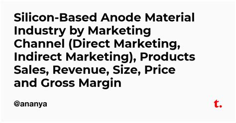 Silicon-Based Anode Material Industry by Marketing Channel (Direct ...