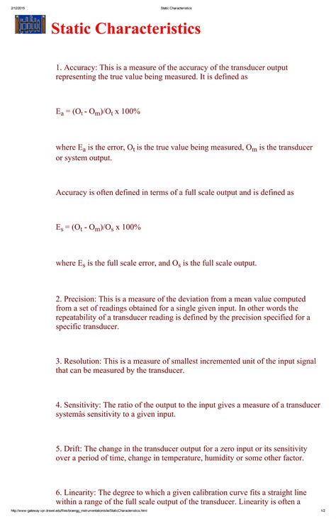Static characteristics | PDF