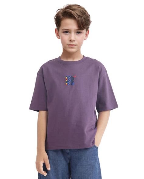 Buy Bjorn-K - Dark Purple Graphic Printed Boxy T-Shirt| Rare Ones