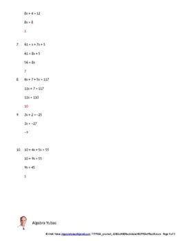 Image result for Multi-Step Equations with Like Terms