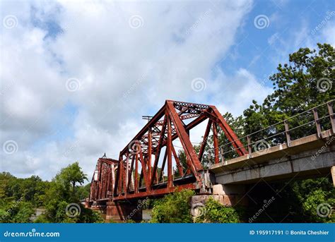 Rusty Railroad Bridge Crosses White River Stock Image - Image of iron ...