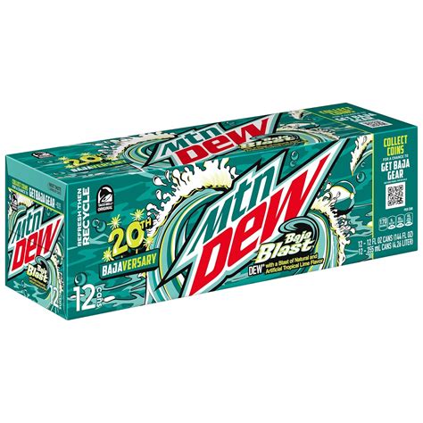 Mountain Dew Baja Blast Cans, 12 oz Cans, 12 Count