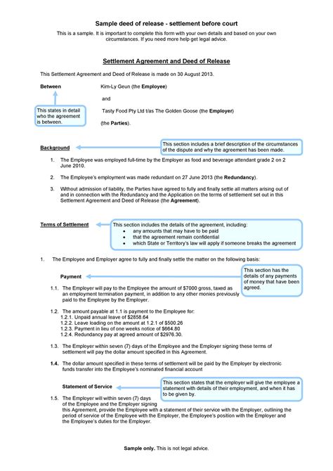 43 Free Settlement Agreement Templates [Divorce/Debt/Employment..]