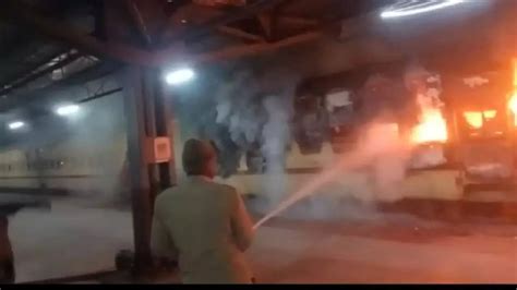 Train catches fire at Ujjain Railway Station; bogey scorched to ashes ...