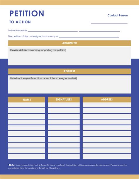 Petition Template for Signatures - WordLayouts