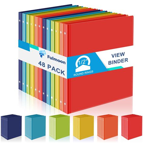 Amazon.com : Fulmoon 48 Pack Flexible 3 Ring Binders Bulk, Plastic ...