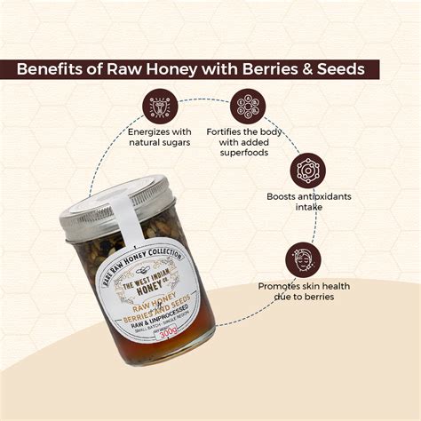 Raw Honey with Seeds & Berries, 300g – The West Indian Honey Co.