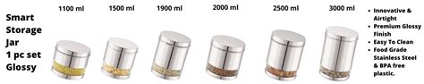 Amazon.in: Serene by Steelfinity Homeware: Smart Storage Jar 1 pc Glossy