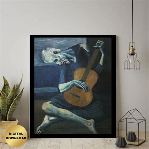Pablo Picasso "the Old Guitarist" Very Rare Print Painting Circa 1903 ...