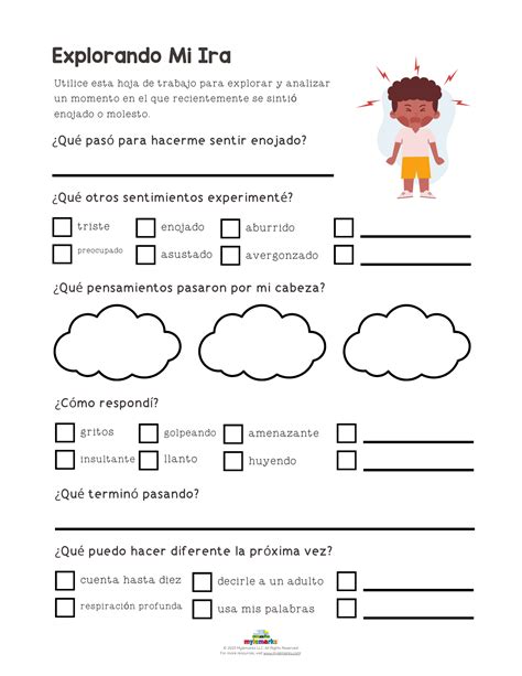 Exploring My Anger (+ES) [F] - Worksheets Library