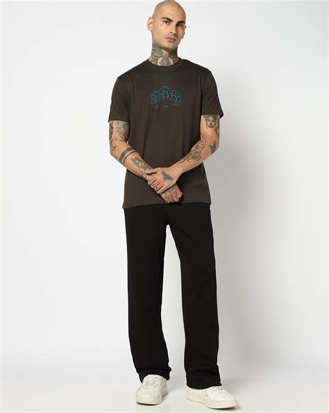 Men Brown Armani Classics Regular Fit T-Shirts