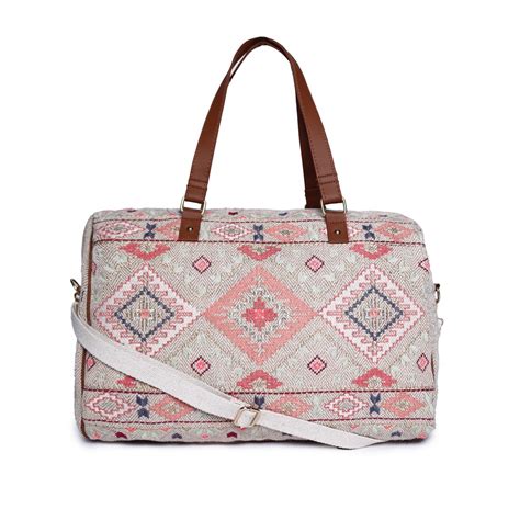 Buy ASTRID Textured Weekender Bag With Detachable Strap And Zipper ...