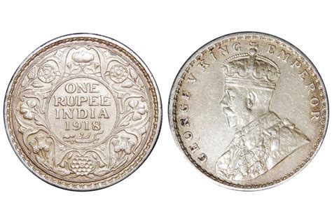 British India, George V, Silver Rupee – Calcutta Mint, 1918