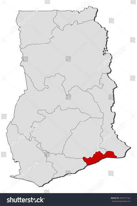 Map Ghana Greater Accra: vector de stock (libre de regalías) 433797124 ...