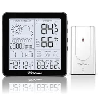 Wittime 2180 Weather Station with Atomic Clock Indoor Outdoor ...