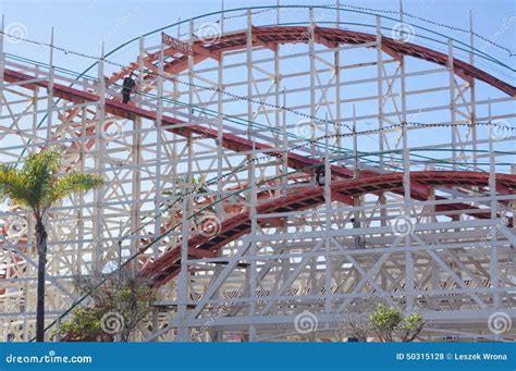 Restorations of Giant Dipper Wooden Roller Coaster Tracks Editorial ...