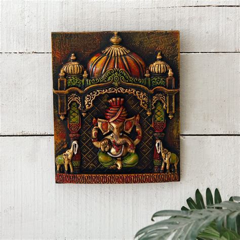 Unravel India "Ganesh with Tusker Duo fiber procession wall art in ...
