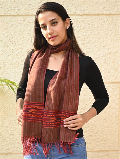 Buy Exclusive Soft Himachal Wool Muffler with Woven Border - Hot ...