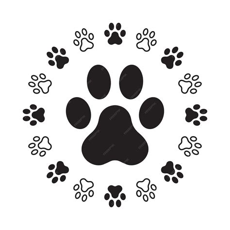 Hundepfotenabdruck | Premium Vektor