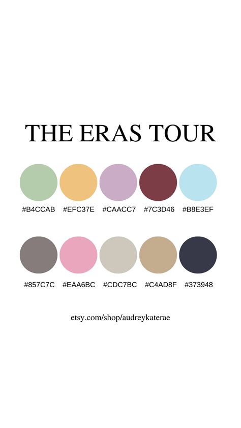 Taylor Swift Colors For Eras