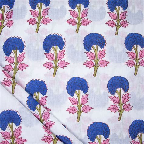 Multicolor Block Printing Jaipur Cotton Fabric Online DMAASA.in