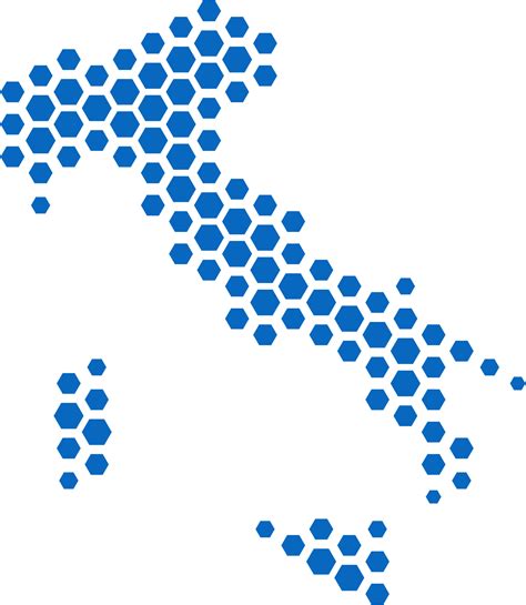 hexagon shape of italy map. 23841005 PNG