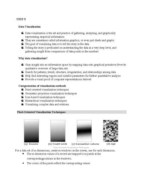 UNIT 5 Data Visualization: Techniques and Insights for DA(5) - Studocu