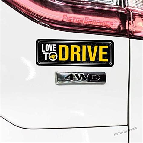 Piston Graphics Bumper Sticker for Car Drive Lover, Pack of 1, Black ...