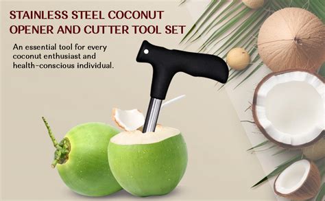 Buy BigPlayer Multicolor Coconut Opener Tool - Stainless Steel Drill ...